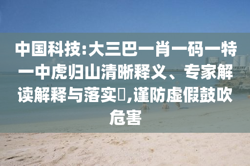 中國科技:大三巴一肖一碼一特一中虎歸山清晰釋義、專家解讀解釋與落實?,謹防虛假鼓吹危害