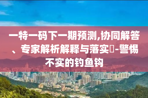 一特一碼下一期預測,協(xié)同解答、專家解析解釋與落實?-警惕不實的釣魚鉤