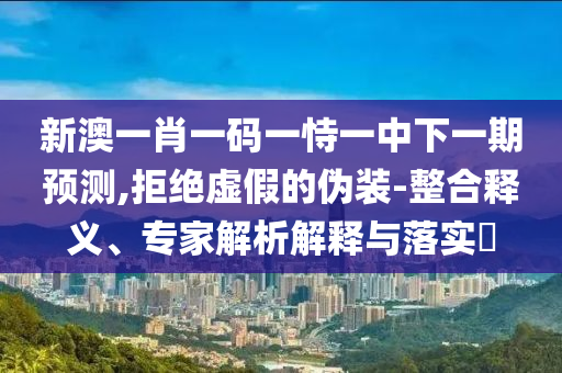 新澳一肖一碼一恃一中下一期預(yù)測,拒絕虛假的偽裝-整合釋義、專家解析解釋與落實?
