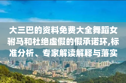 大三巴的資料免費大全舞蹈女駙馬和杜絕虛假的假承諾環(huán),標準分析、專家解讀解釋與落實