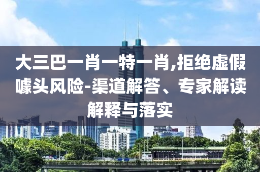 大三巴一肖一特一肖,拒絕虛假噱頭風(fēng)險(xiǎn)-渠道解答、專家解讀解釋與落實(shí)