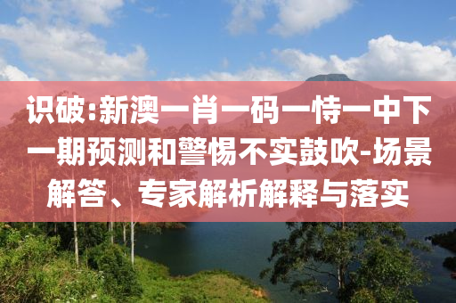 識(shí)破:新澳一肖一碼一恃一中下一期預(yù)測(cè)和警惕不實(shí)鼓吹-場(chǎng)景解答、專家解析解釋與落實(shí)