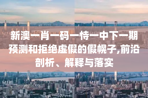 新澳一肖一碼一恃一中下一期預(yù)測(cè)和拒絕虛假的假幌子,前沿剖析、解釋與落實(shí)