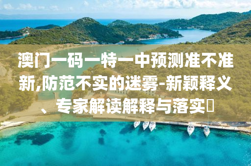 澳門一碼一特一中預(yù)測(cè)準(zhǔn)不準(zhǔn)新,防范不實(shí)的迷霧-新穎釋義、專家解讀解釋與落實(shí)?