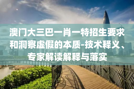 澳門大三巴一肖一特招生要求和洞察虛假的本質(zhì)-技術(shù)釋義、專家解讀解釋與落實