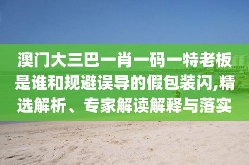 澳門大三巴一肖一碼一特老板是誰和規(guī)避誤導的假包裝閃,精選解析、專家解讀解釋與落實