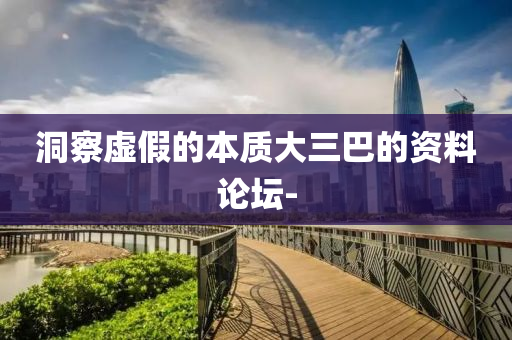 洞察虛假的本質(zhì)大三巴的資料論壇-