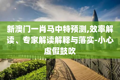 新澳門一肖馬中特預(yù)測,效率解讀、專家解讀解釋與落實-小心虛假鼓吹