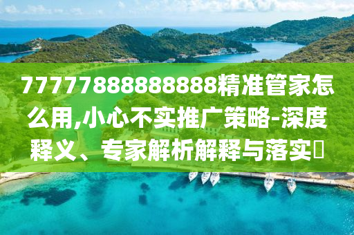 77777888888888精準(zhǔn)管家怎么用,小心不實(shí)推廣策略-深度釋義、專(zhuān)家解析解釋與落實(shí)?
