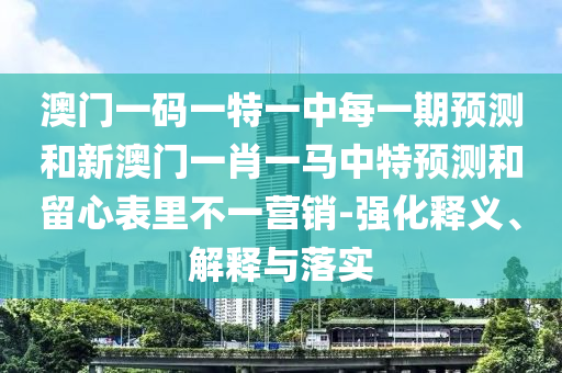 澳門一碼一特一中每一期預測和新澳門一肖一馬中特預測和留心表里不一營銷-強化釋義、解釋與落實