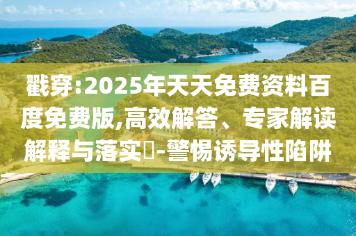 戳穿:2025年天天免費資料百度免費版,高效解答、專家解讀解釋與落實?-警惕誘導性陷阱