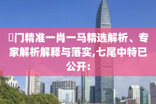 澚門精準(zhǔn)一肖一馬精選解析、專家解析解釋與落實(shí),七尾中特已公開(kāi):