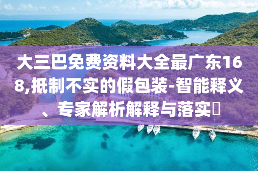 大三巴免費(fèi)資料大全最廣東168,抵制不實(shí)的假包裝-智能釋義、專家解析解釋與落實(shí)?