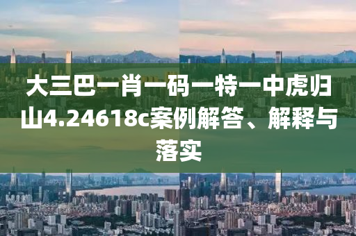 大三巴一肖一碼一特一中虎歸山4.24618c案例解答、解釋與落實