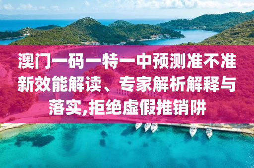 澳門一碼一特一中預(yù)測準不準新效能解讀、專家解析解釋與落實,拒絕虛假推銷阱